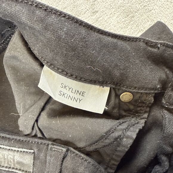 PAIGE WOMEN'S 28 SKYLINE SKINNY SOLID BLACK JEANS CITY CHIC - Picture 6 of 8